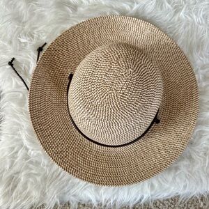 Tan Straw Hat with Black Band
